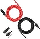 10 Ft. Outdoor Solar Panel Extension Cable Pair (Red, Black), 10 AWG