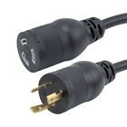 NEMA L5-20P TO L5-20R 3FT LOCKING EXTENSION CORD, 20A, 125V