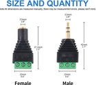 2Pcs 3.5mm(⅛-in.) Male & Female Jack to AV 3-Screw Balun Terminal Adapter NEW