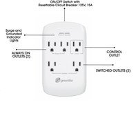 Smart Energy Saving Surge Arresting Wall Mount Power Strip