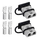 Grey 2 Pack,  175A  Battery Power Connector with Dust Cover, Grey