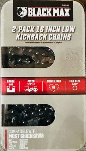 2 Pac 16-in Replacement Chain Husqvarna, Echo, Craftsman, Homelite, Poulan