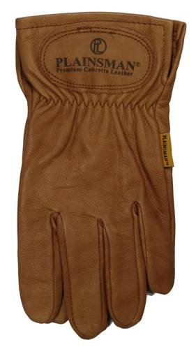 1 Pair Plainsman Premium Goatskin Cabretta Brown Leather Gloves, Size L NEW