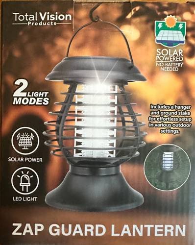 Solar Powered Light and Bug Zapper with Two Light Modes