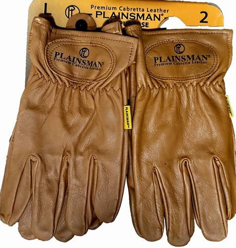 2 Pair Plainsman Premium Goatskin Cabretta Brown Leather Gloves L NEW
