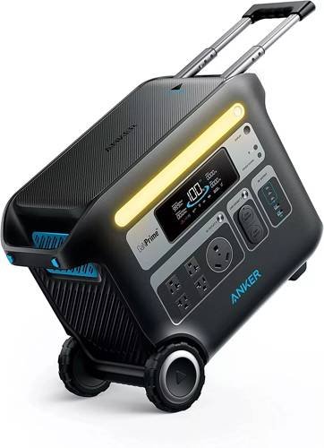 Solar or AC Charge & 120/220V, 12VDC, USB, Portable Emergency 2400W Power Backup