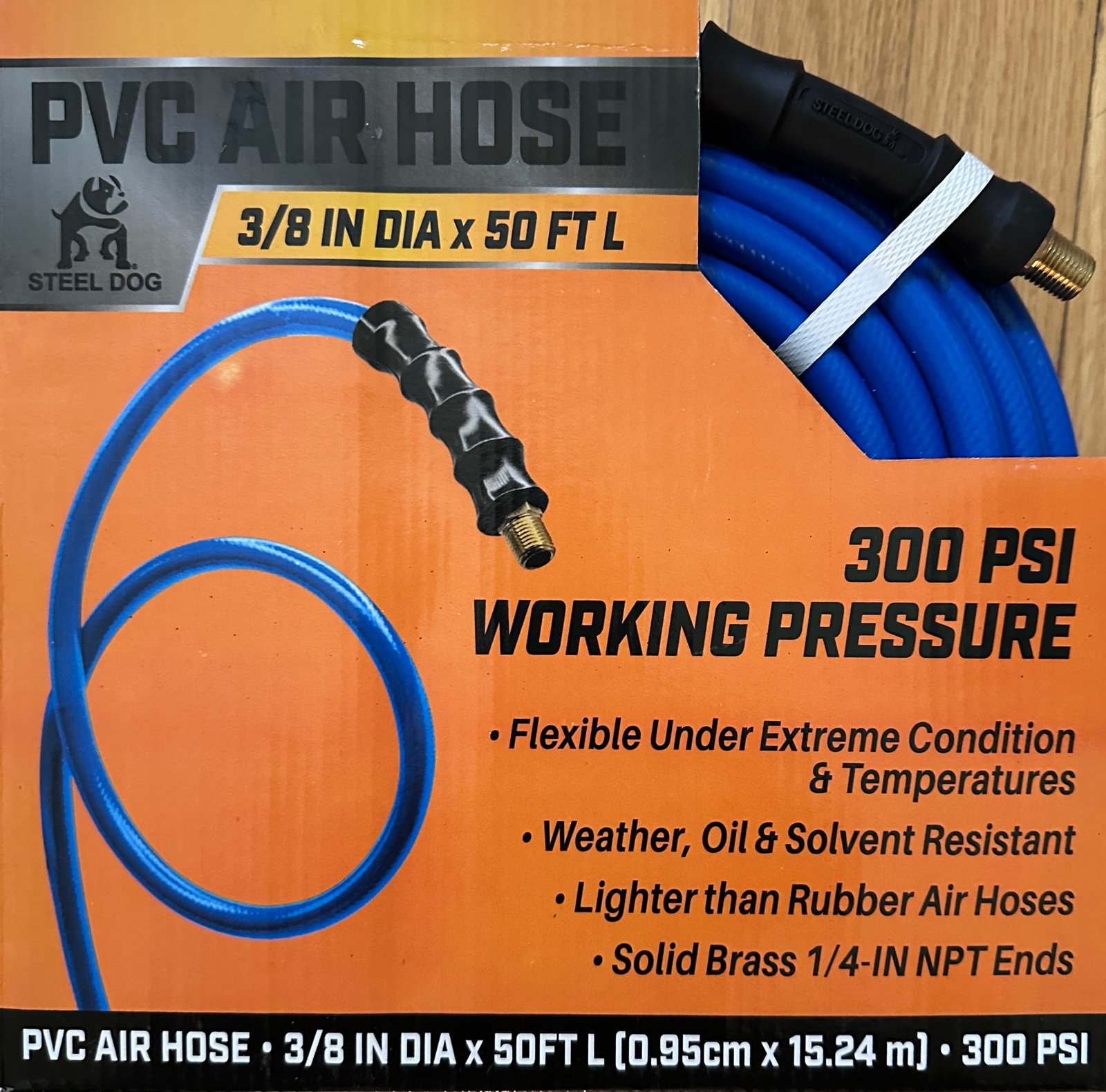 Steel Dog PVC air hose 3/8 Dia X 50 FT Length 300 PSI Working Pressure"